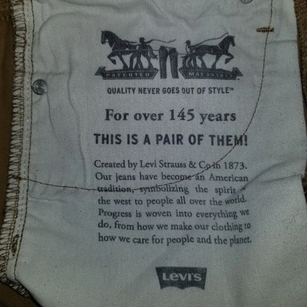 Levi's‎ 513 Slim Straight Pants 30x32 Brown Stretch Denim Casual Five-Pocket